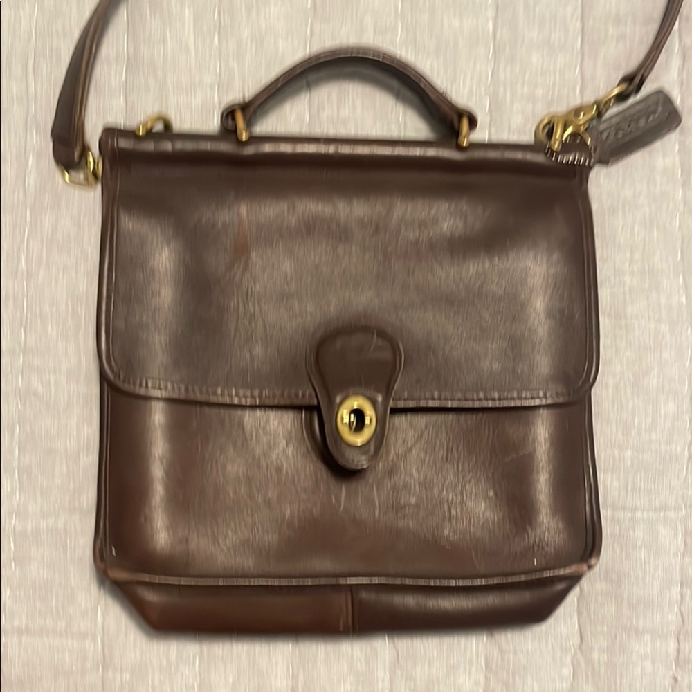 Coach Brown Leather Crossbody Bag with Adjustable Strap